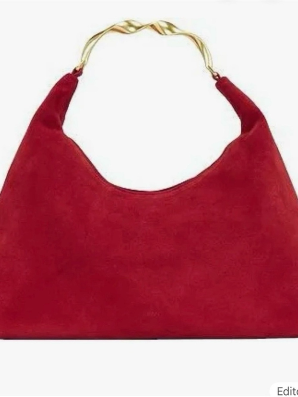 Simkhai Nixi Suede Twist Handle Red Bag